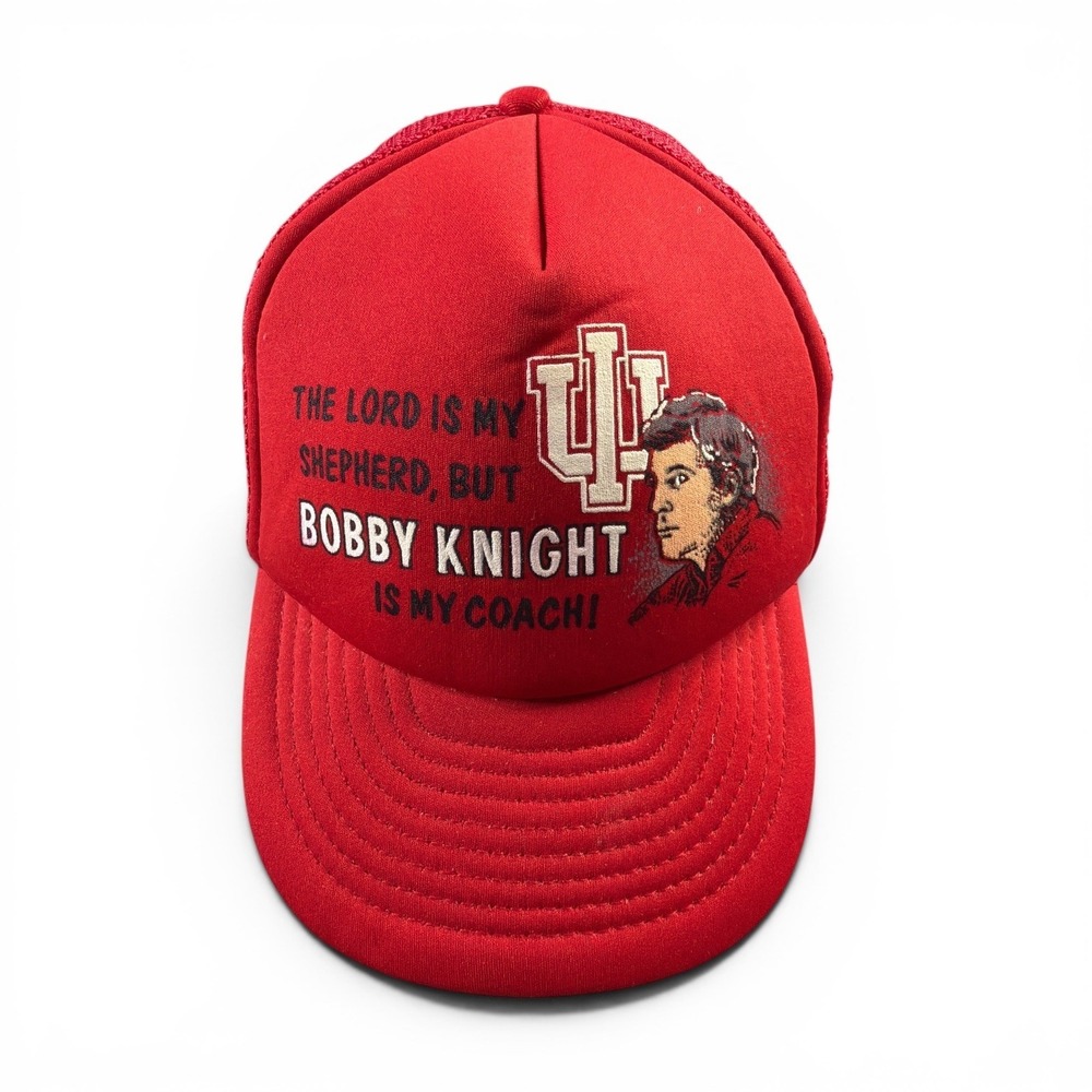 Vtg 80s Indiana University Bobby Knight Is My Coach Snapback Trucker Hat Iu Cap